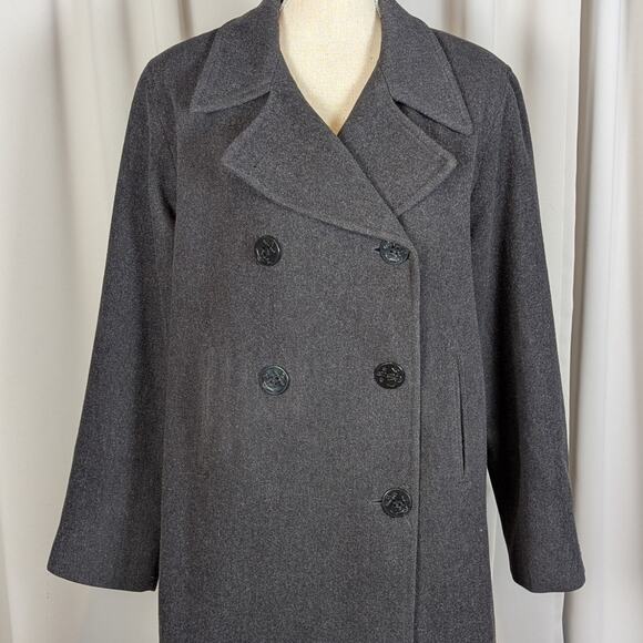 J. Percy Double Breasted Peacoat Gray Size 10 - Picture 16 of 16